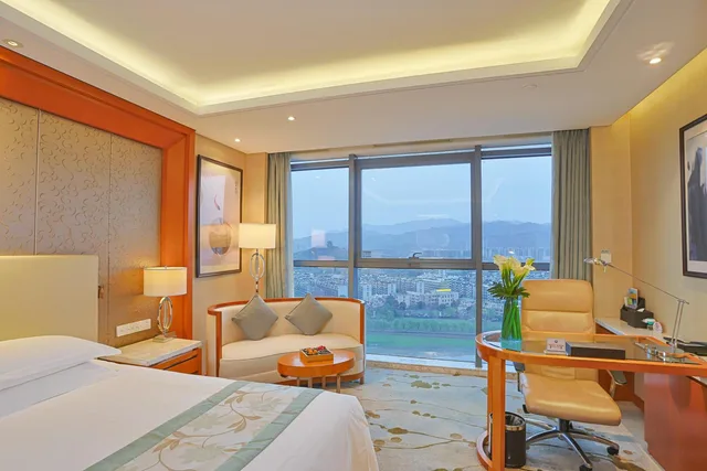 غرفة بسريرين منفصلين بإطلالة على النهر، Yiwu Shangcheng Hotel 2/2