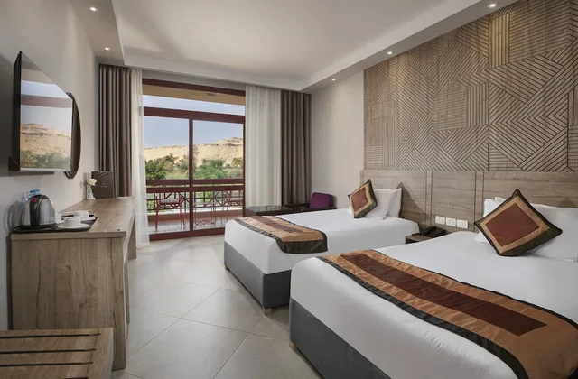 غرفة بسرير كينج بإطلالة على النهر، Pyramisa Island Hotel Aswan 4/7