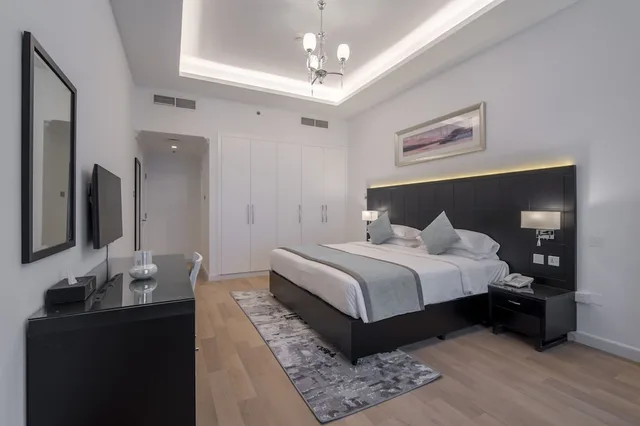 شقة بريميوم بسرير كينج بشرفة بغرفة نوم واحدة، Rose Garden Hotel Apartments Al Barsha 1/3