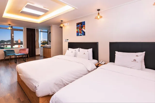 غرفة ديلوكس عائلية بسريرين منفصلين بإطلالة على المدينة، Central Park Hotel Busan 7/10