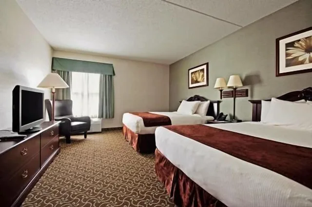 جناح بسريرين كوين بغرفة نوم واحدة مع أريكة، D. Hotel and Suites 3/6