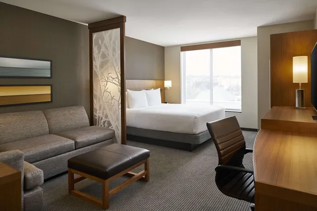 غرفة بسرير كينج بإطلالة على النهر مع أريكة، Hyatt Place Wilmington Riverfront 6/10