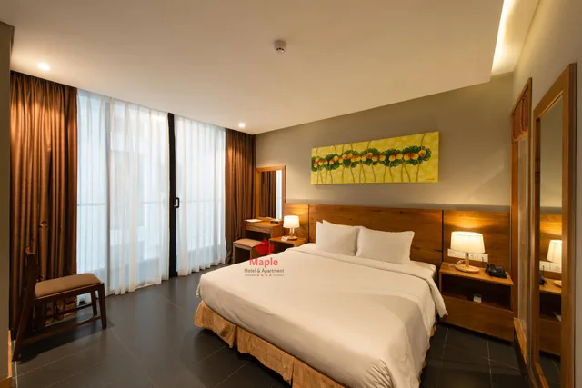 غرفة ديلوكس بسرير كوين بشرفة، Maple Hotel Apartment 1/1