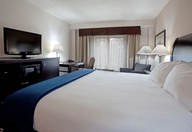 جناح بسرير كينج مع أريكة بمنطقة جلوس، Holiday Inn Express & Suites Hope Mills Fayetteville Airport 1/4