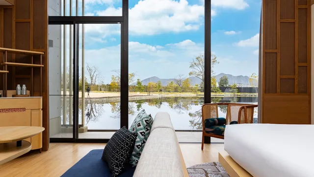 جناح بسريرين منفصلين بإطلالة على الحديقة بشرفة في الطابق الأرضي، Hotel Indigo Inuyama Urakuen Garden 2/4