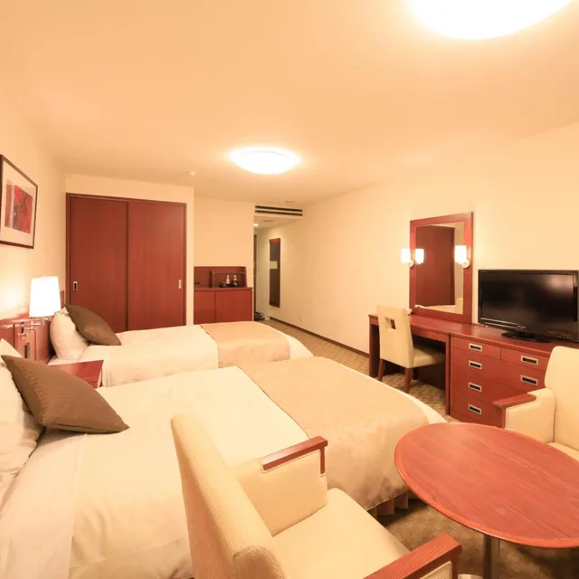 غرفة بسريرين منفصلين بحوض استحمام، Nasukogen Hotel View Palace 3/8