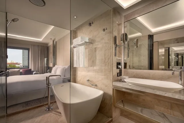 غرفة تنفيذية بسريرين منفصلين بإطلالة على المدينة، Kempinski Hotel Beijing Yansha centre 4/5