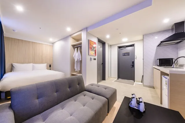 غرفة ديلوكس بسرير كوين، Ventimo Hotel and Residence Jeju 3/5