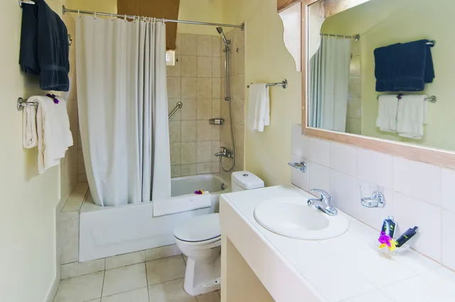 جناح ديلوكس بسريرين كوين بإطلالة على الحديقة بغرفة نوم واحدة مع أريكة بمطبخ صغير، BLUE HORIZONS GARDEN RESORT 2/2