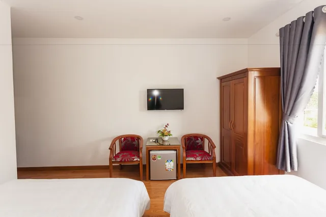 غرفة بسريرين مزدوجين بإطلالة على الجبل، Thanh Thanh Hotel 5/7
