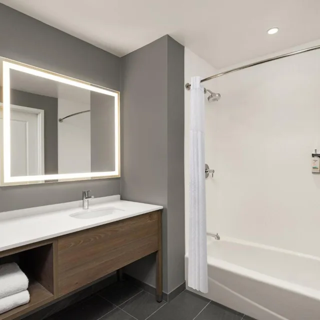 Studio, Suite, Queen Bed, Bath and Shower، Staybridge Suites Orlando Universal Blvd By Ihg 3/4