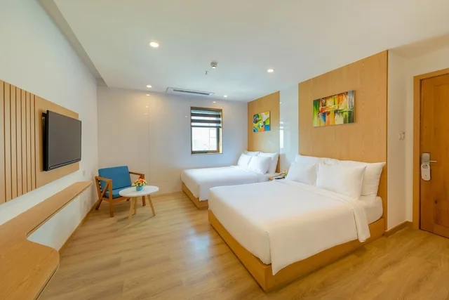 غرفة عائلية بسريرين كوين، Kova Diamond Hotel Da Nang 1/4