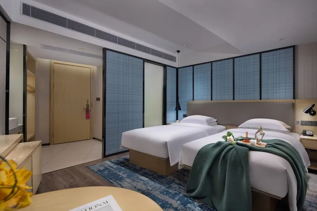 غرفة تنفيذية بسريرين مزدوجين بإطلالة على المدينة، Echarm Hotel (Guangzhou Beijing Road Pedestrian Street Tianzi Wharf) 2/2