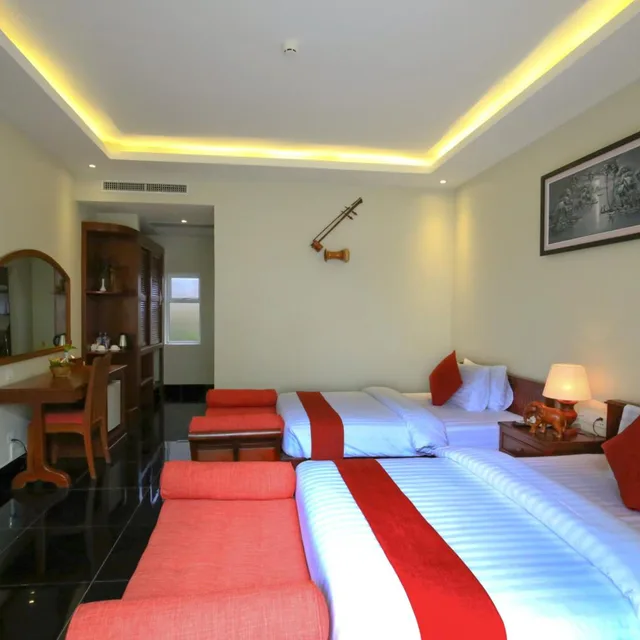 غرفة ديلوكس بسريرين منفصلين بإطلالة على المسبح بشرفة، Chheng Residence 3/10