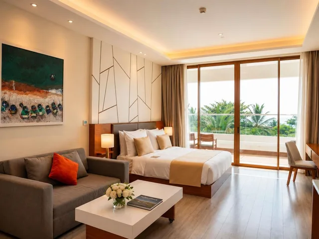 إقامة متصلة بسرير مزدوج بإطلالة على البحر مع أريكة، Movenpick Resort Cam Ranh 6/10