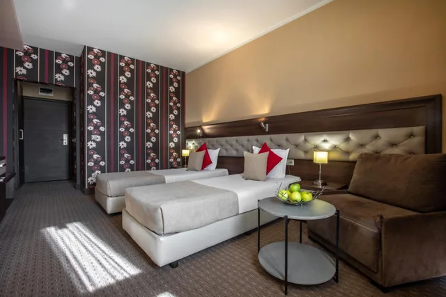 غرفة بسرير فردي بإطلالة على المدينة، Business Hotel Plovdiv 5/10