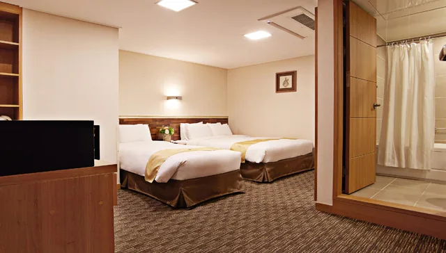 غرفة ديلوكس بسريرين منفصلين وسرير مزدوج وسرير فردي، Hotel Skypark Myeongdong I 2/2