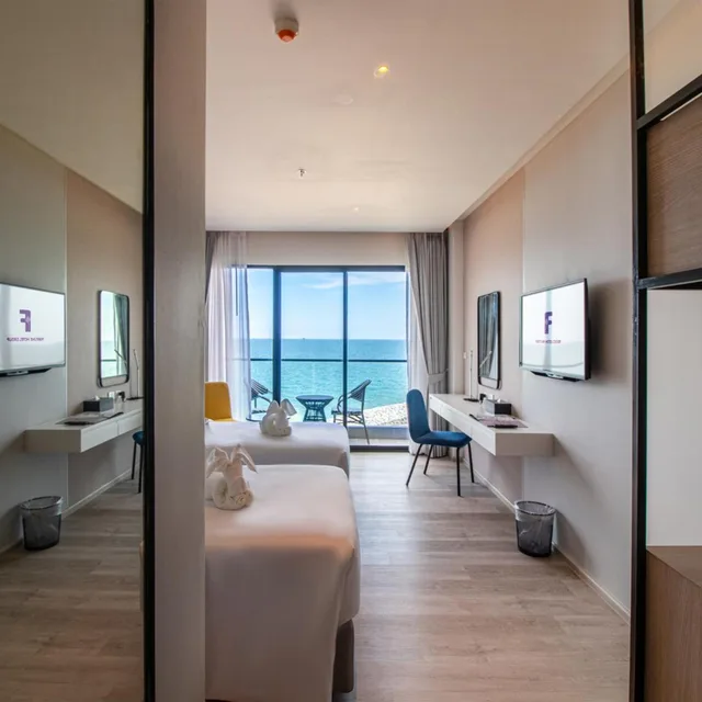 غرفة ديلوكس بسرير مزدوج أو سريرين منفصلين بإطلالة على البحر، Fortune Saeng Chan Beach Rayong 10/10