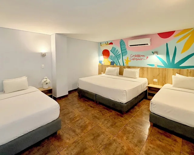 غرفة قياسية رباعية بسريرين مزدوجين، Hotel Caribbean Cartagena 7/10