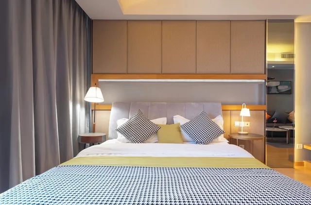غرفة ديلوكس بسرير كينج بإطلالة على الحديقة، Sanlitun Xin Xiang Ya Yuan Apartment 1/9