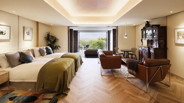 جناح تنفيذي بسريرين منفصلين بإطلالة على الجبل في المبنى الرئيسي، The Hiramatsu Hotels & Resorts Sengokuhara 2/2