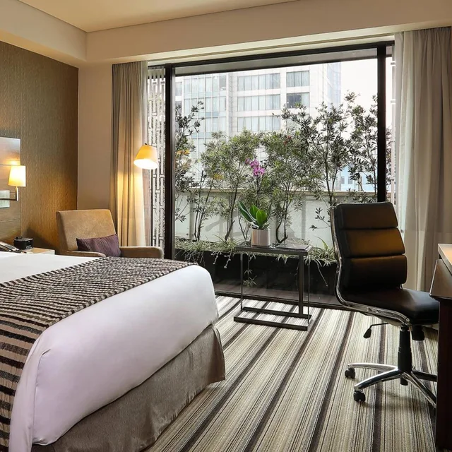 غرفة ديلوكس بسرير كينج بإطلالة على المدينة، JW Marriott Hotel Mexico City Santa Fe 9/10