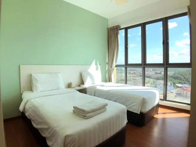 غرفة بسريرين منفصلين، One Amerin Mall & Suites 1/1