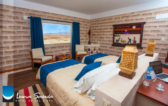 غرفة ديلوكس بسريرين منفصلين بإطلالة، Hotel De Sal Luna Salada 1/1