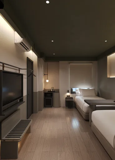غرفة بسريرين منفصلين بإطلالة على المدينة، PureJoy Hotel Saigon - Premium 3/4