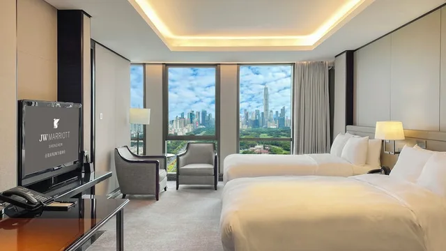 غرفة ديلوكس بسريرين مزدوجين، Jw Marriott Hotel Shenzhen 3/8