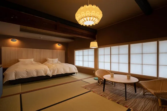 غرفة بسريرين منفصلين بأرضية تاتامي، Hotel Koo Ootsuhyakucho 1/1
