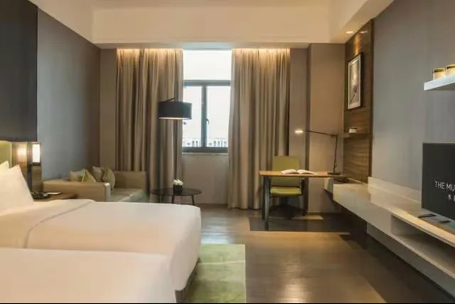 غرفة بسريرين منفصلين بإطلالة على المدينة، The Mulian Hotel of Hangzhou Future Sci Tech City 1/1