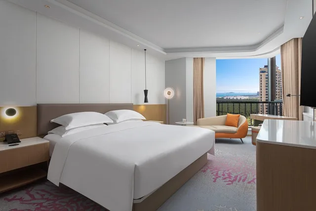 جناح سوبيريور بسرير كينج بإطلالة على البحر مع أريكة، Wyndham Garden Weihai Dream Sea 1/2