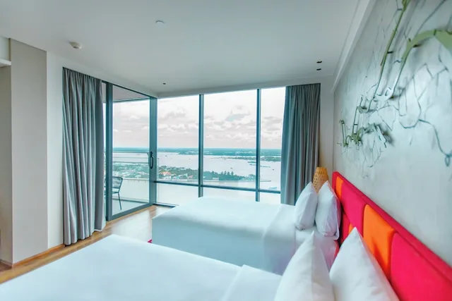 جناح تنفيذي بسريرين منفصلين بإطلالة على النهر، Central Plaza Hotel My Tho 1/10