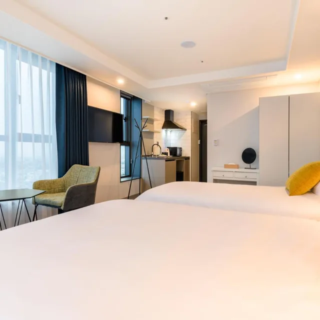 غرفة ديلوكس بسريرين منفصلين بإطلالة على البحر، Ventimo Hotel and Residence Jeju 10/10
