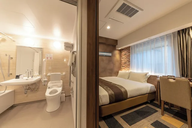 غرفة بسرير مزدوج لذوي الإعاقة، Hotel Torifito Otaru Canal 1/1