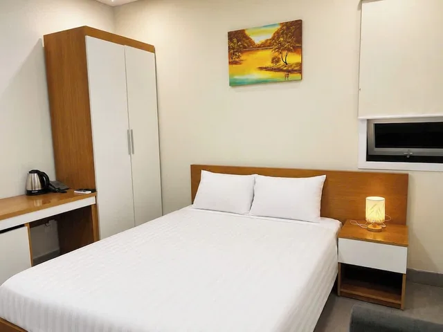 غرفة ديلوكس بسرير كوين بإطلالة على المدينة، Anh Villa Hotel 5/6
