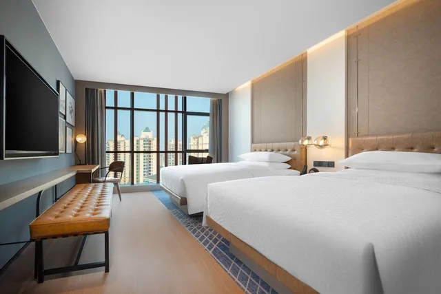 غرفة بريميوم بسريرين منفصلين بإطلالة على المدينة، Four Points by Sheraton Chongqing, Yongchuan 1/3