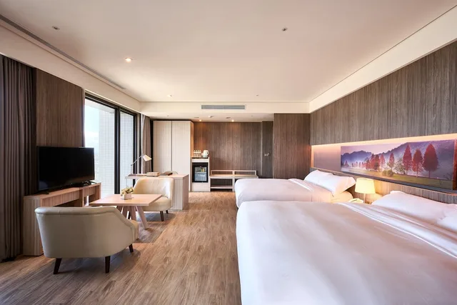 غرفة بانورامية بسريرين كوين لذوي الإعاقة، Cuncyue Hot Spring Resort 2/5