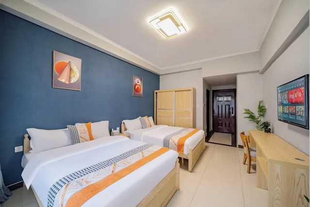 غرفة قياسية بسريرين كوين، Angda Pazhou Apartment 3/5