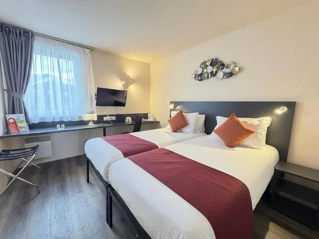 غرفة بسريرين منفصلين، Hotel the Originals Strasbourg Nord Le Forum 2/5