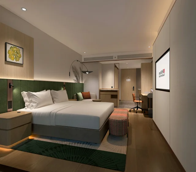 غرفة ديلوكس بسرير كينج، Hilton Garden Inn Beijing Fengtai Xinxiang Building 2/5