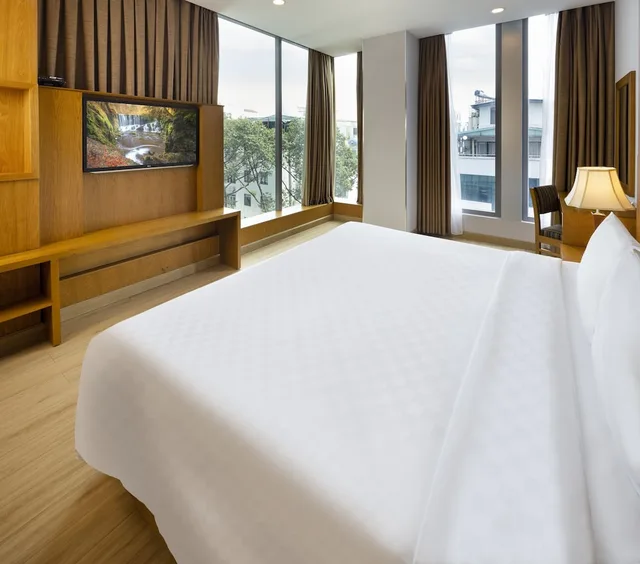جناح عائلي بسرير مزدوج وسرير فردي بإطلالة على المدينة، Edenstar Saigon Hotel 4/9