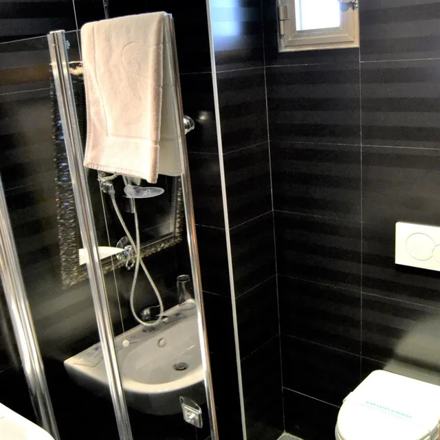 غرفة بسرير مزدوج أو سريرين منفصلين لذوي الإعاقة، Hotel Aiglon 5/5