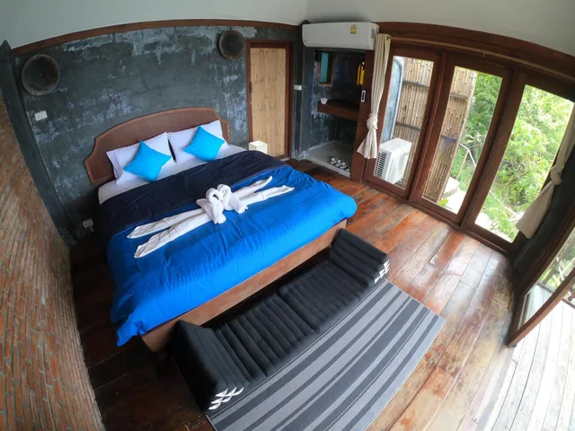 بنغل بإطلالة على البحر بشرفة، Blue Heaven Resort Koh Tao 4/8
