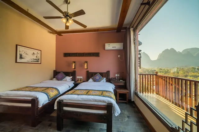 جناح متصل عائلي بسرير كوين وسريرين منفصلين، Yangshuo Mountain Nest Boutique Hotel 1/4