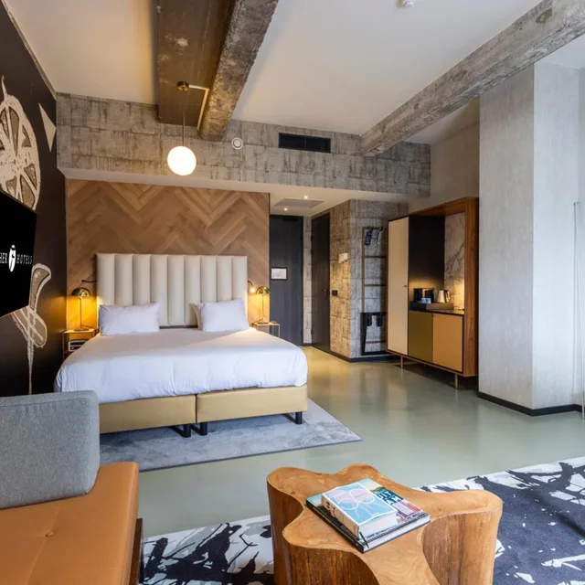 غرفة ديلوكس بسرير مزدوج بشرفة، Fletcher Boutique Hotel Slaak-Rotterdam 5/7