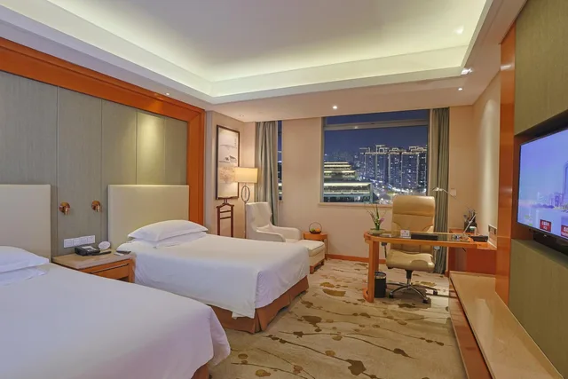 غرفة بزنس بسريرين منفصلين بإطلالة على المدينة، Yiwu Shangcheng Hotel 4/8