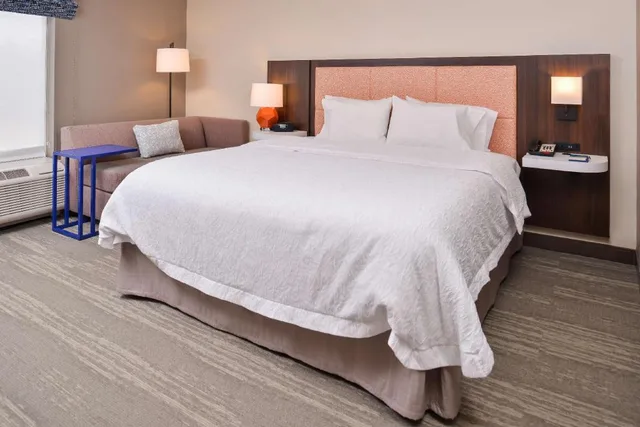 غرفة بسرير كينج بحوض جاكوزي بحوض استحمام لذوي الإعاقة، Hampton Inn Statesville 3/8
