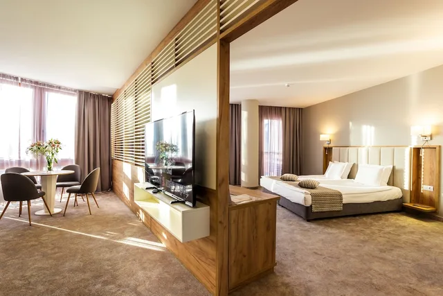 شقة بسرير كينج بإطلالة على الجبل بشرفة بغرفة نوم واحدة مع أريكة، Hotel Orlovetz 1/4